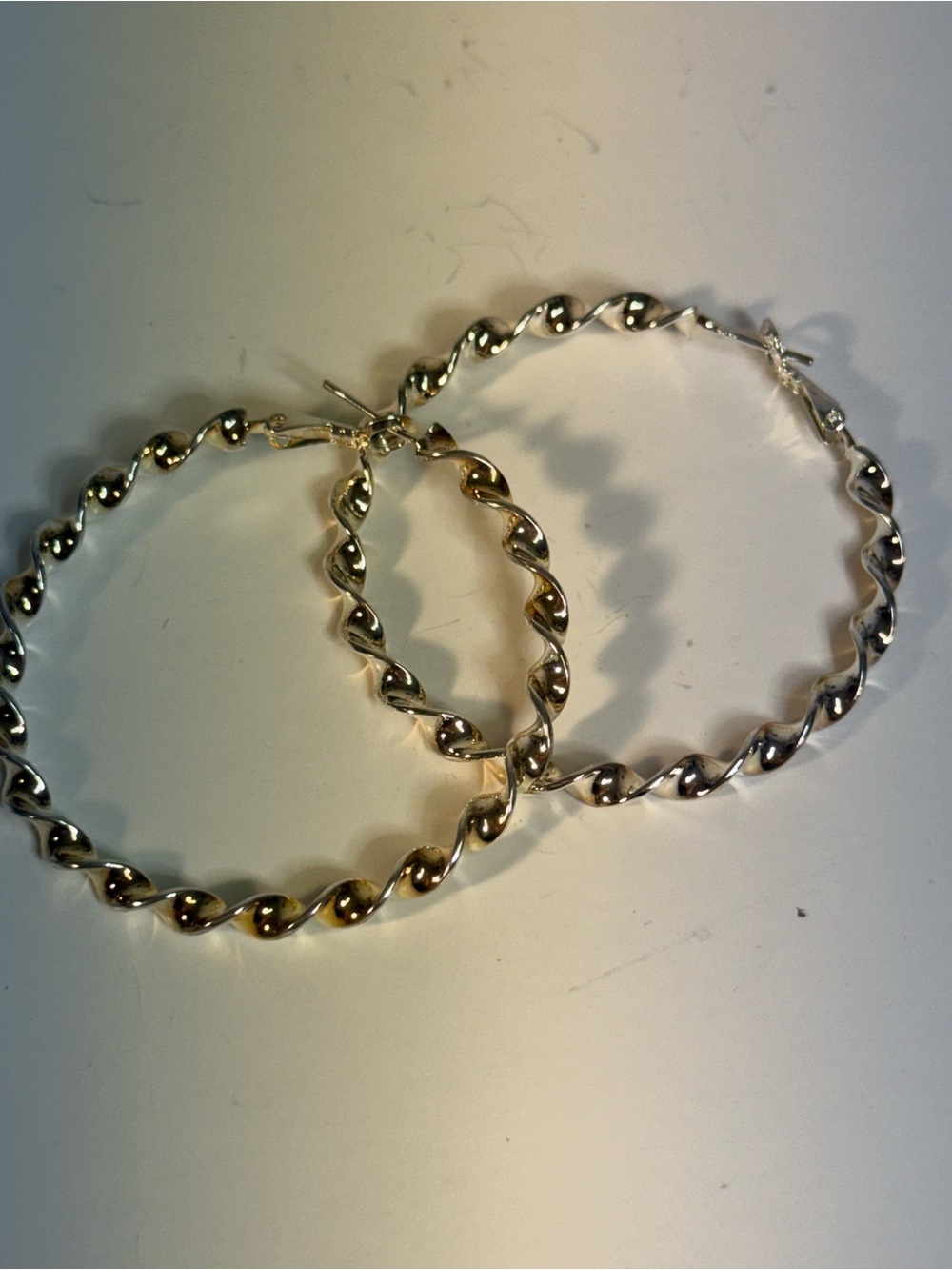 Twist Hoop Earrings - Silver Tone Women Jewelry